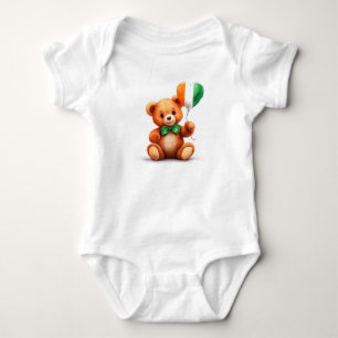 teddy bear & balloon with the Ivory Coast flag. Baby Bodysuit