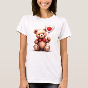 teddy bear & balloon with the Japanese flag. T-Shirt