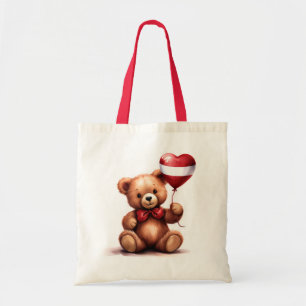 teddy bear & balloon with the Latvian flag. Tote Bag