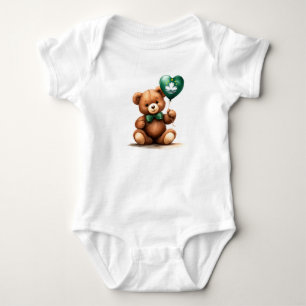 teddy bear & balloon with the Macau flag. Baby Bodysuit