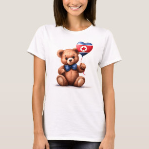 teddy bear & balloon with the North Korean flag. T-Shirt
