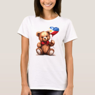 teddy bear & balloon with the Philippine flag. T-Shirt
