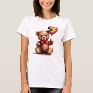 teddy bear & balloon with the Timor-Leste flag. T-Shirt