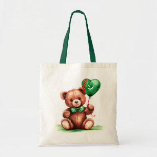 teddy bear & balloon with the Turkmenistan flag. Tote Bag