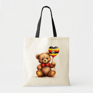 teddy bear & balloon with the Ugandan flag. Tote Bag