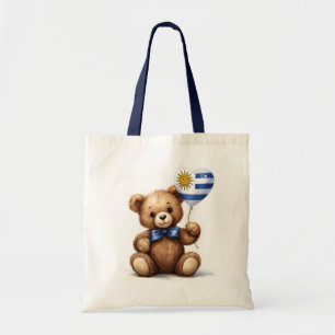 teddy bear & balloon with the Uruguayan flag. Tote Bag