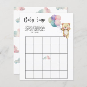 Teddy bear balloons - Baby shower bingo game