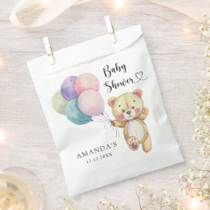Teddy bear balloons - Baby Shower Favour Bag