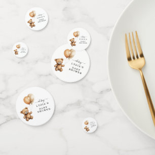 Teddy bear Balloons baby shower Gender neutral  Confetti