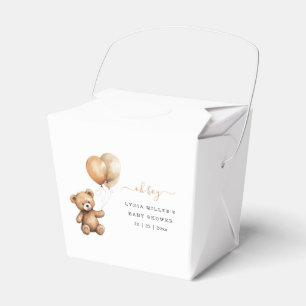 Teddy bear Balloons baby shower Gender neutral  Favour Box