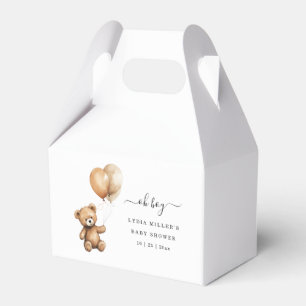Teddy bear Balloons baby shower Gender neutral  Favour Box