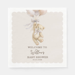 Teddy Bear Balloons Baby Shower Napkins