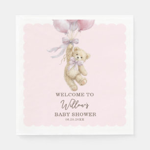 Teddy Bear Balloons Baby Shower Napkins