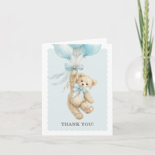 Teddy Bear Balloons Baby Shower Thank You Cards