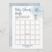 Teddy Bear Balloons Bearly Wait Baby Shower Bingo