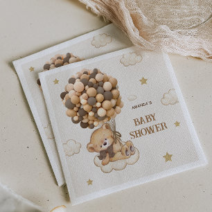 Teddy Bear balloons beige brown Napkin