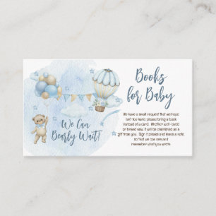 Teddy Bear Balloons Boy Bearly Wait Books for Baby Enclosure Card