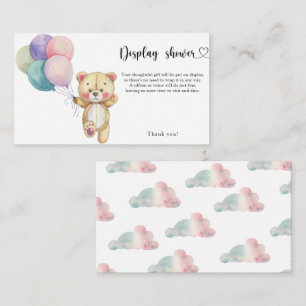 Teddy bear balloons - display shower card
