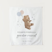 Teddy Bear Balloons Gender Reveal Welcome Sign