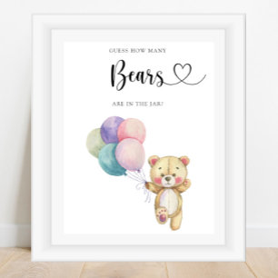 Teddy Bear balloons - guess how many bears Poster