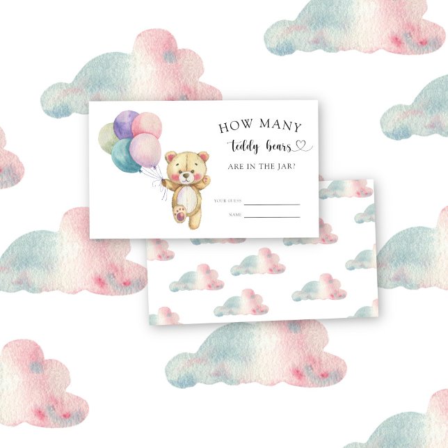  Teddy bear balloons - guess how many teddy bears Enclosure Card (Creator Uploaded)
