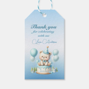 Teddy Bear Balloons Kids Photo Birthday Gift Tags