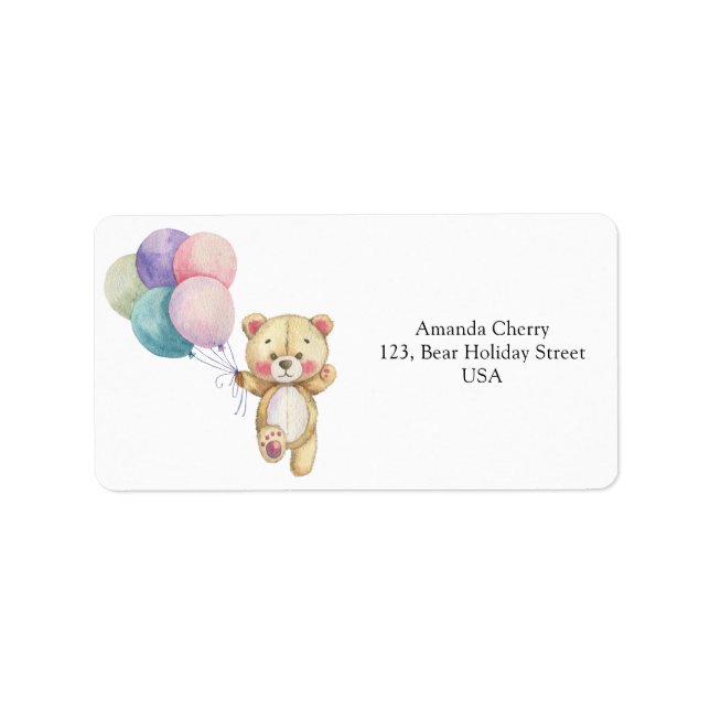 Teddy bear balloons label (Front)