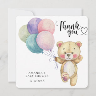 Teddy bear balloons - thank you card