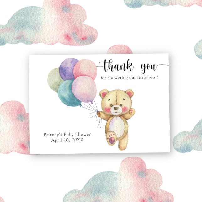 Teddy bear balloons - thank you card (Creator Uploaded)