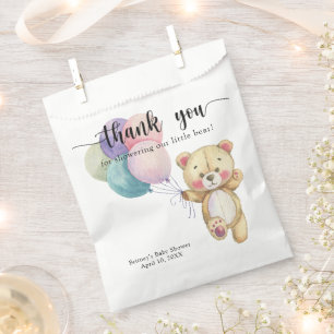 Teddy bear balloons - thank you favour bag