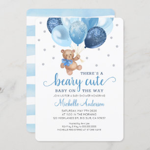 Teddy Bear Beary Cute Baby Shower Invitation