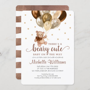Teddy Bear Beary Cute Baby Shower Invitation
