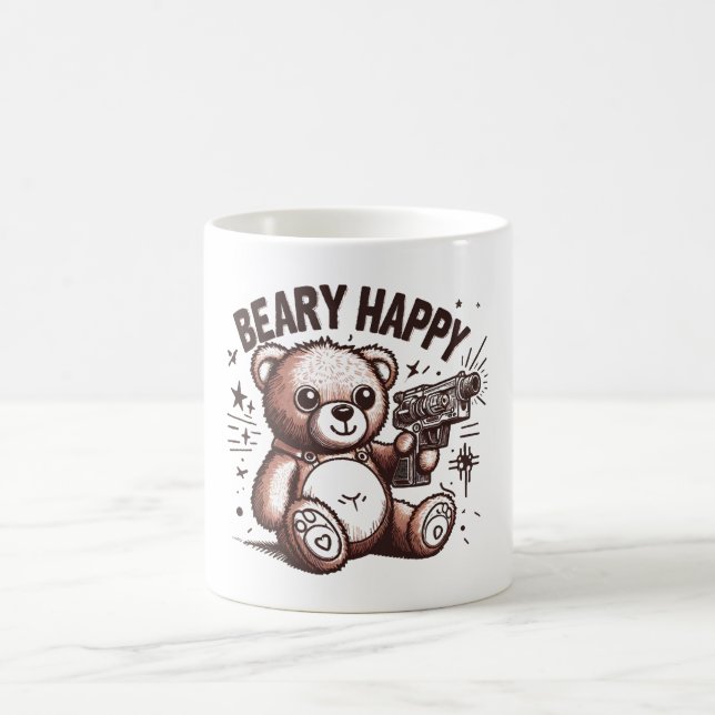 Teddy Bear Beary Happy Coffee Mug (Center)