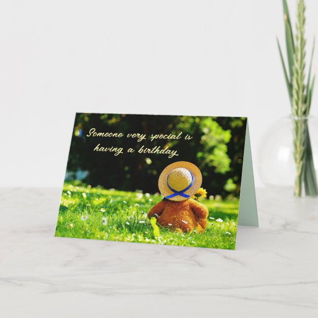 TEDDY BEAR BIRTHDAY CARD  (Front)