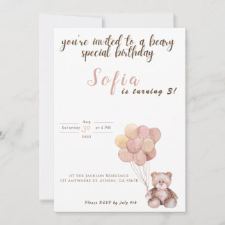 Teddy Bear Birthday Invitation