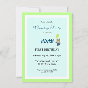 Teddy bear birthday invitation