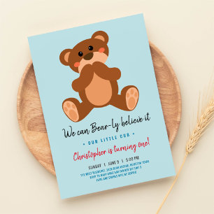 Teddy bear birthday invitation