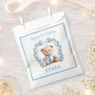 Teddy Bear Birthday Little Boy Blue Favour Bag