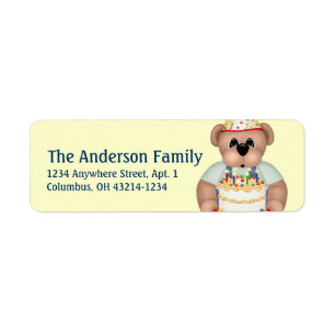 Teddy Bear Birthday Party d2 Address Labels