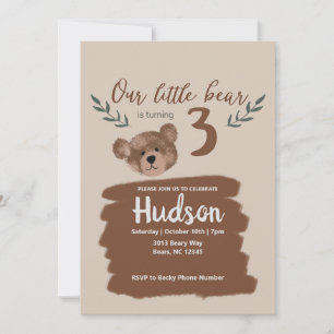 Teddy Bear Birthday Party  Invitation