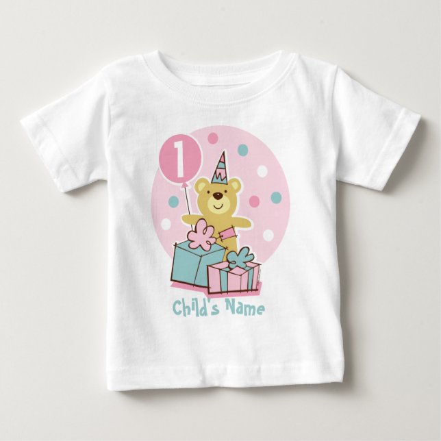 Teddy Bear Birthday T-Shirt - Customised (Front)