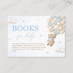 Teddy Bear Blue Baby Shower Book Request Enclosure Card