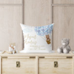 Teddy Bear Blue Balloons Baby Boy Birth Stats Cushion<br><div class="desc">Cute teddy bear-themed blue balloons design. Designed by Thisisnotme©</div>