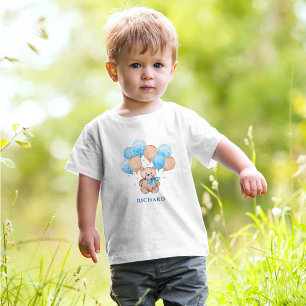 Teddy bear blue balloons Baby T-Shirt