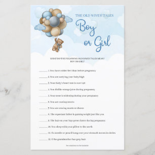 Teddy bear blue balloons Guess Boy Or Girl tales