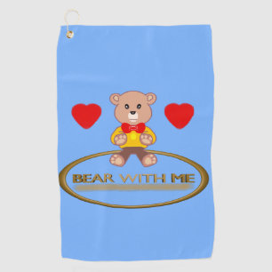 Teddy Bear Blue Golf Towel
