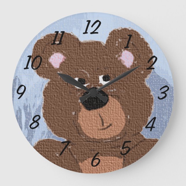 Teddy Bear (blue) Large Clock (Front)