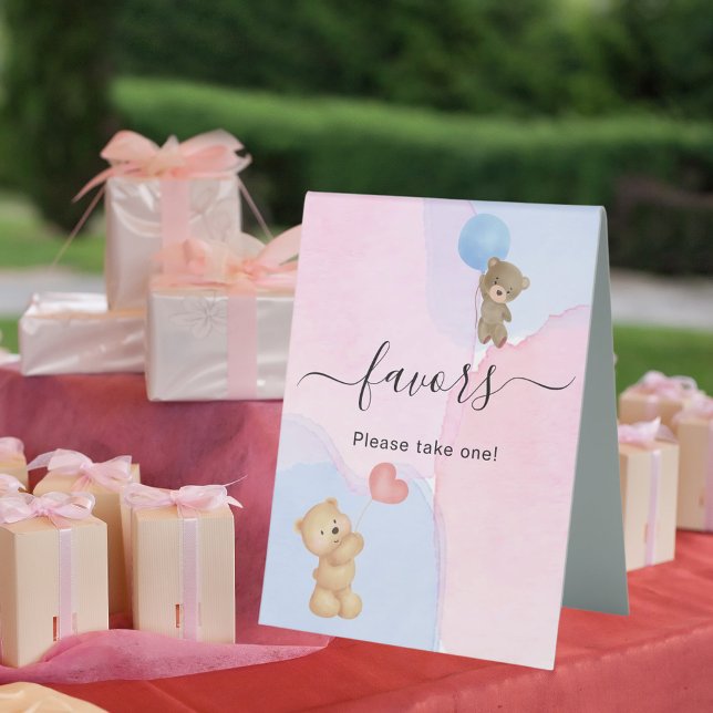 Teddy bear blue pink gender reveal favour (Creator Uploaded)