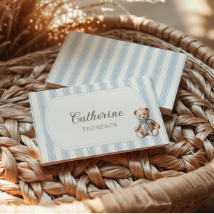 Teddy Bear Blue Place Cards