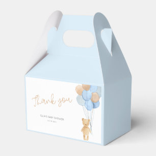 Teddy Bear Blue Tan Balloons Baby Shower Favour Bo Box